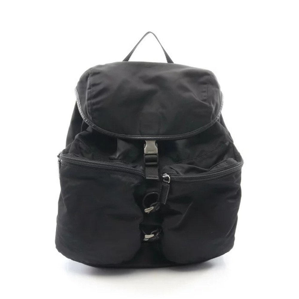 Prada Triangle Backpack Saffiano Leather Black